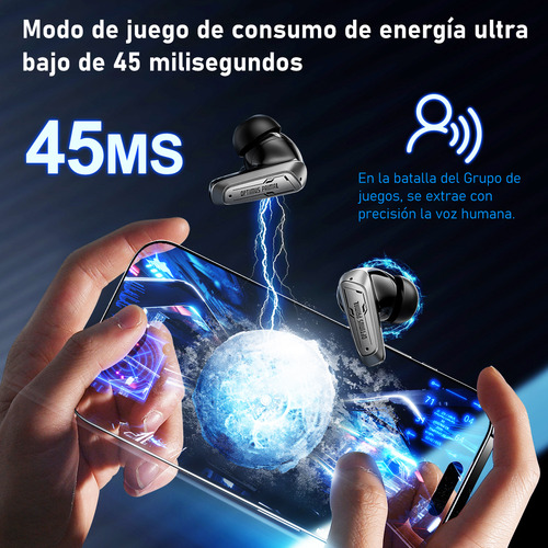 Audífonos Inalámbricos Bt Transformers Tf-t35 In-ear Led Color Plateado,para juegos con cancelación pasiva del ruido, sonido de alta fidelidad HD y baja latencia