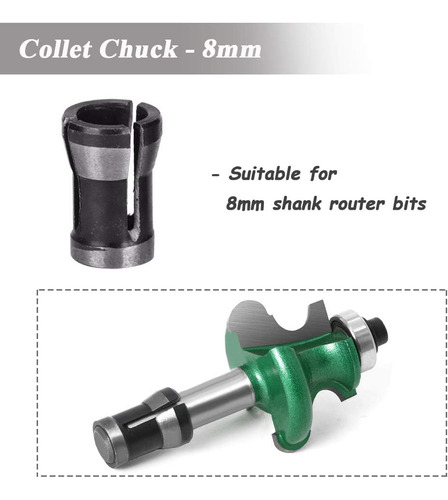 3 Adaptadores Para Fresadora/router/tupi/cnc 6mm 6,35mm 8mm