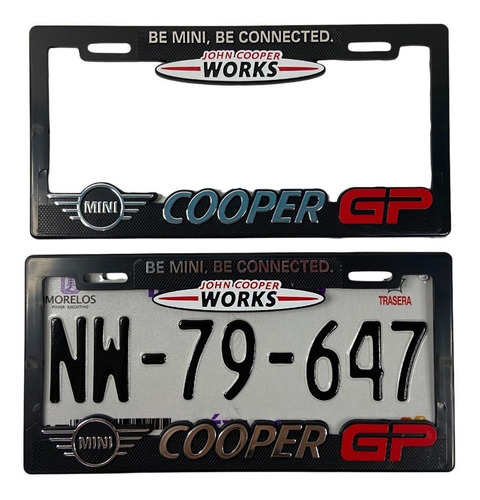 Par De Marcos Porta Placas Premium Mini Cooper Gp