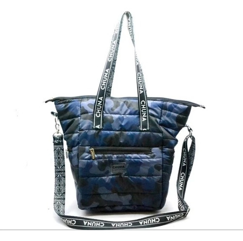 Bolso Matero Chuna Verona Matelasse Camuflado Azul