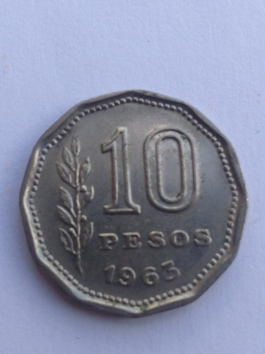 Moneda De Colección Argentina 10 Pesos De 1963