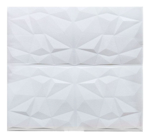 Placa De Pared Autoadhesivo 3d Diseño Geométrico Blanco