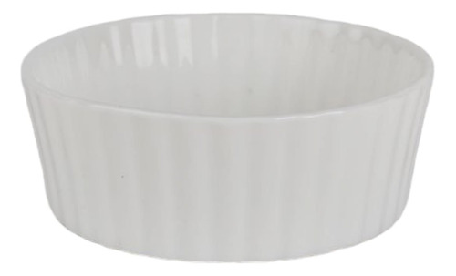 Cuenco Cazuela Blanca Facetada De Ceramica Apta Horno Grande