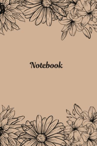 Elegant Floral Notebook: Easy Carry Black Flower Composition