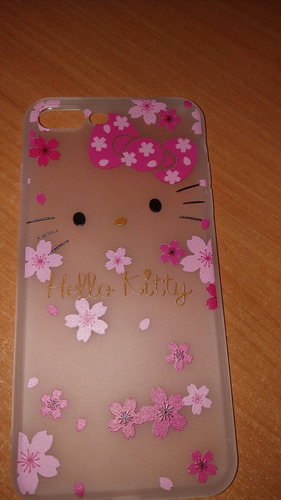 Funda Silicon iPhone 6 6s Hello Kitty Relieve Flores Pink