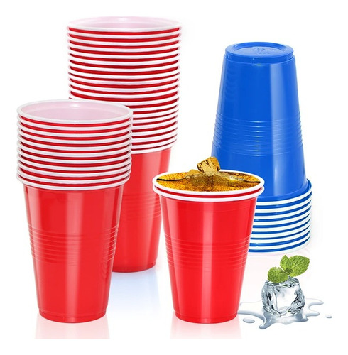 Vasos Desechables Grandes 500 Ml X 40 Unidades 