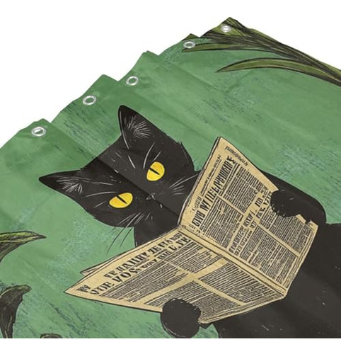 Cortina De Ducha De Gato Jakayla, Cortinas De Tela Para Baño