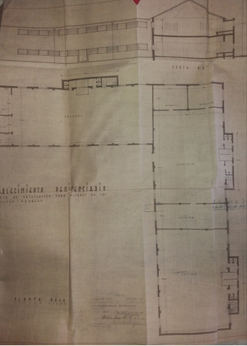 Plano Proyecto 1947 Taller Cárcel Penitenciario Montevideo
