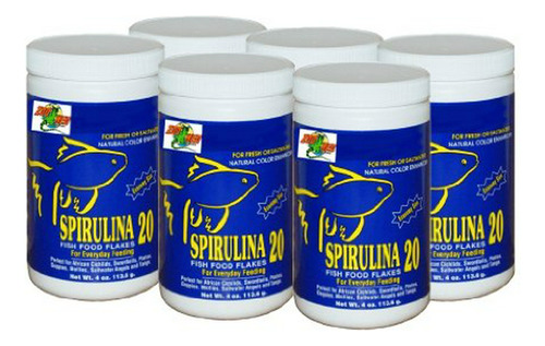 Zoo Med Spirulina 20 Copos De Alimento Para Peces Latas De 6