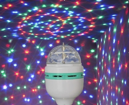 Imagem 5 de 7 de Lâmpada Led Globo Colorida Rotativa Giratória Festa Boate Nf