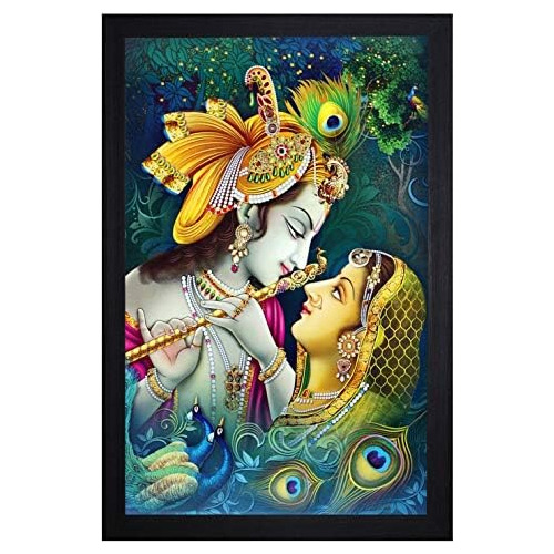 Pintura Enmarcada De Radha Krishna Diseño Texturizado ...