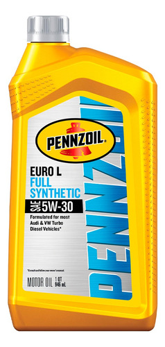 Aceite De Motor Pennzoil Euro L 5w30 0,946 Litros