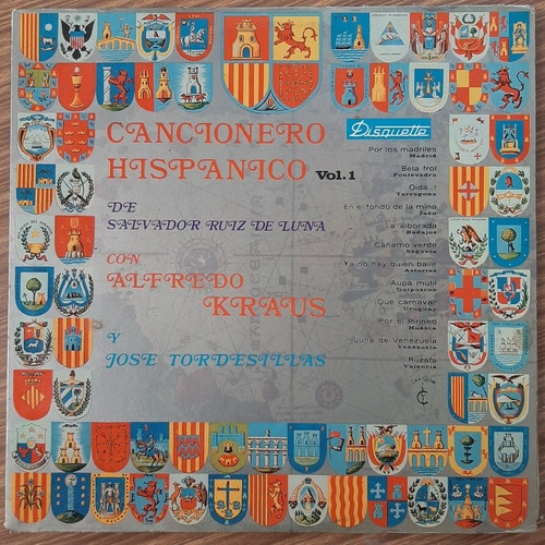 Vinilo Alfredo Krauss Tordesillas Cancionero Hispanico 1 Es1