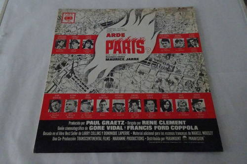 Maurice Jarre - Arde Paris  Banda De Sonido Vinilo Argentino