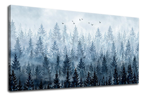 Nineaso Arte De Pared De Bosque De Invierno Indigo, Imagenes