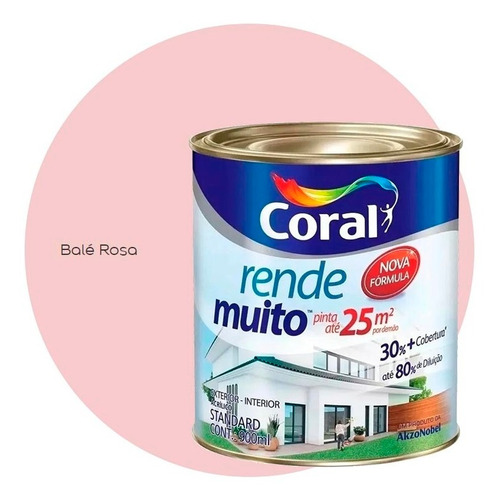 Tinta Rende Muito Coral Concentrada 800ml Balé Rosa