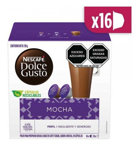 Imagen 1 de 10 de Nescafé Dolce Gusto 16 Cápsulas Sabor Mocha En Oferta!!