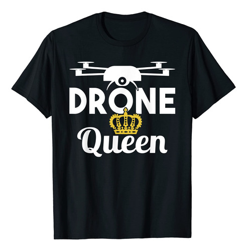 Drone Pilot Drone Queen Camiseta, Negro -