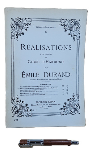 Livro Antigo Francês Curso Harmonia Émile Durand 1910 Legít