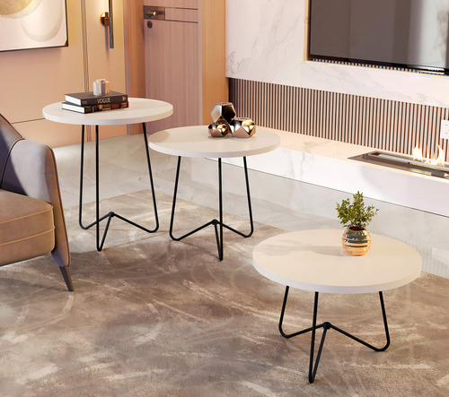 Mesa de apoio lateral industrial 060x064 - 8004 Onyx Color | Bronze