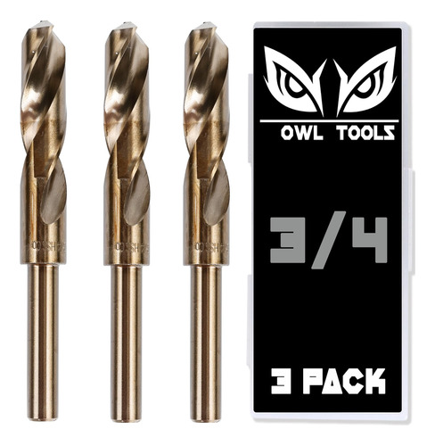 Owl Tools Brocas De Cobalto 3/4, Paquete De 3, 6 Pulgadas De