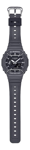Correa de reloj Casio G-shock Carbon Core Con Protectores GA-2100PTS-8adr Color gris oscuro Bisel gris oscuro Fondo Negro