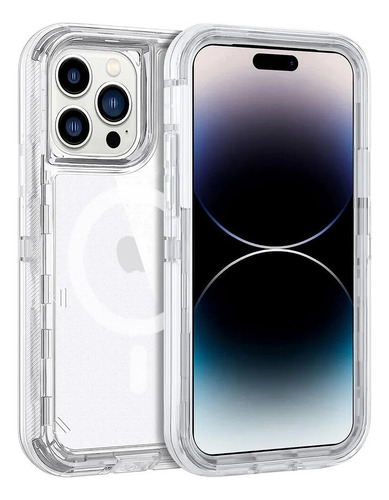Funda Para Iphone Con Magsafe 360 Uso Rudo 3 En 1 Protector Transparente Iphone 16 Pro Max