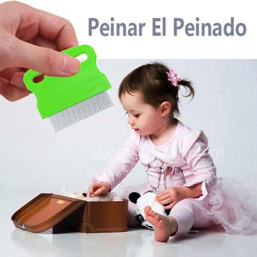 2pz Peine Para Piojos Cepillo Niño Metálico Corto Liendrera Azul/verde