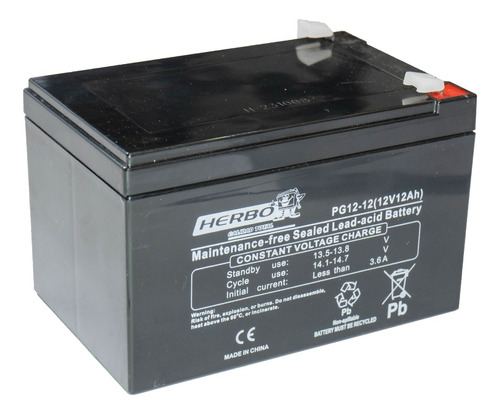 Bateria Herbo Pg12-12 Alarma 12v 12 Ah  Recargable Ups