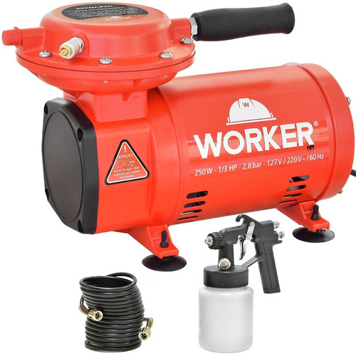Compressor Ar Direto Com Kit Pintura Bivolt C/ Nf - Worker