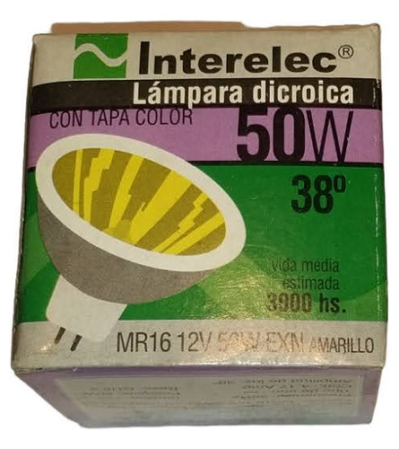 Lampara Dicroica Halogena 12v 50w Amarilla Lote X 5 Unid