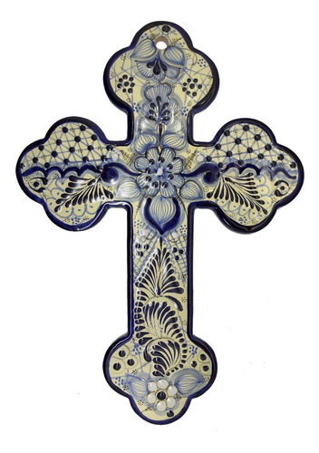 Cruz 30cm. De Talavera Decorativa Varios Diseños Premium 