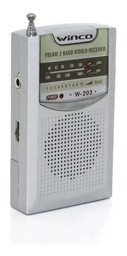 Radio Winco W203 203 analógico portátil color gris