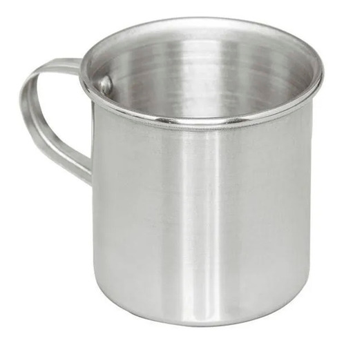 Kit 32 Canecas De Aluminio Polido Resistente Com Alça 300ml