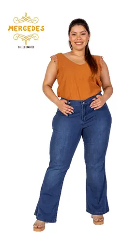 Jeans oxford tiro alto outlet talles grandes