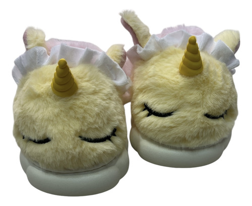 Pantufla Unicornio De Felpa Para Niñas Antideslizante Lila