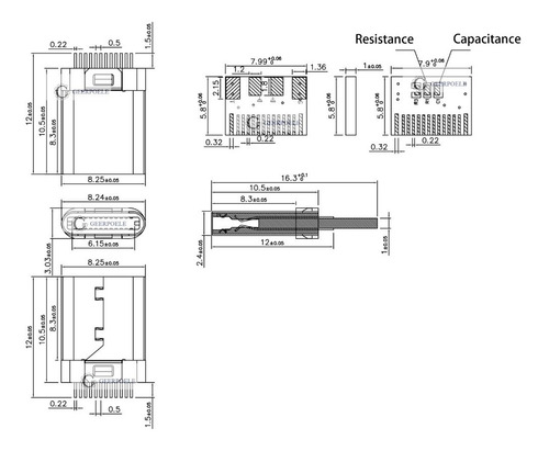 Imagen 6 de 7 de Ficha Conector Usb Tipo C Macho