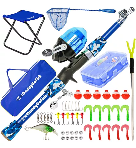 Kids Fishing Pole - Rod Reel Combo Tackle Box Starter Set