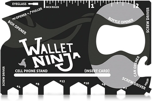 Tarjeta Ninja Wallet Herramienta 18 En 1 Multiuso Calidad ®