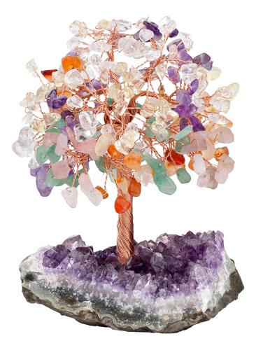 Mookaitedecor Árbol De Cristal Natural De 7 Chakras Con Base