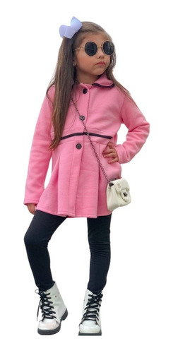 Imagem 4 de 4 de Casaco Sobretudo Feminino Infantil Roupa Frio Menina Inverno