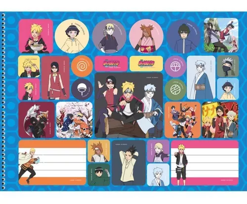 Caderno Desenho Univ Capa Dura Boruto/naruto 60f