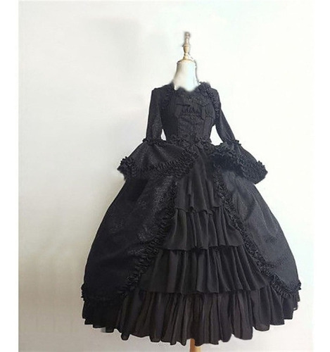 Vestido De Encaje De Corte Lolita Vintage Para Mujeres 