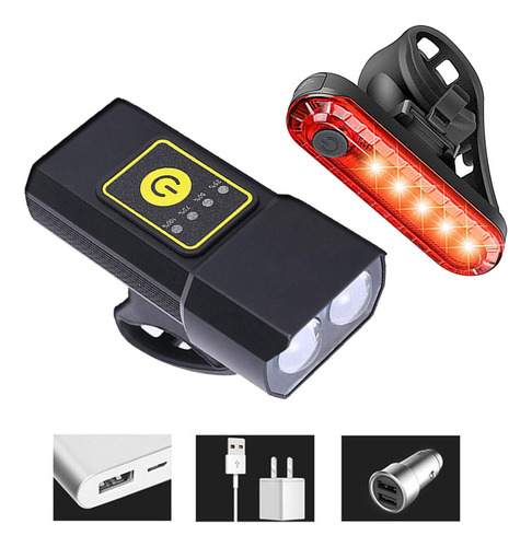 M Linterna De Luz Delantera De Bicicleta Con Con Luz Trasera