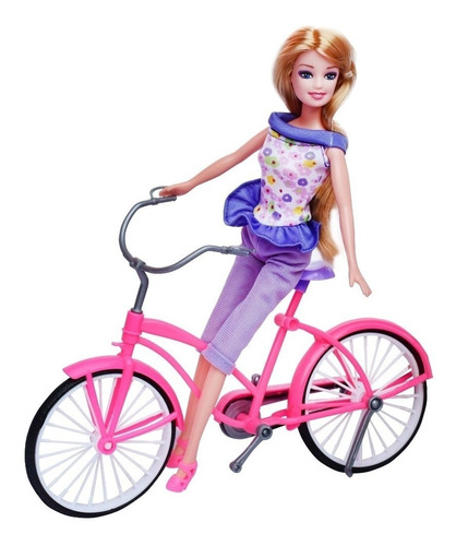 Muñeca Calleigh Flaca Tipo Barb Articulada Bicicleta 10069