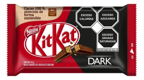 6 Pzas Chocolate Amargo Nestlé Kitkat Dark 41.5 G