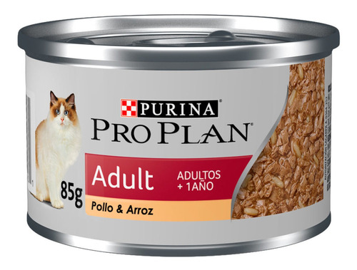 Alimento Gato Pro Plan Adultos Pollo Arroz Lata 85g Purina