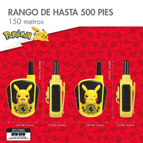 Radios Walkie Talkies Pokemon Pikachu Pk-207 Amarillo
