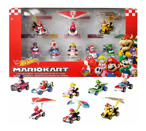 Mario Kart Hot Wheels 8 Carritos Coleccionables