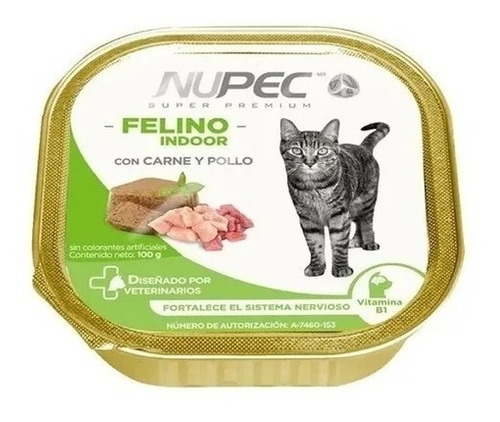 Nupec Alimento Húmedo Felino Indoor Lata 100 Grs